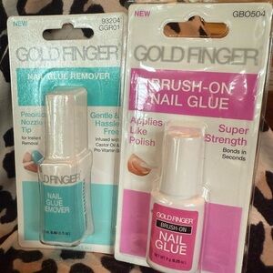 Gold Finger Nail Glue and Remover Set